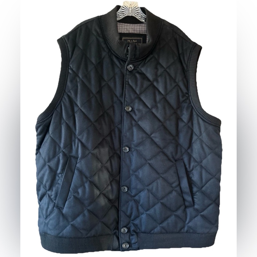 Jos A Banks Men’s Reserve Collection Wool/Cashmere  Insulated Vest, Black 3XL